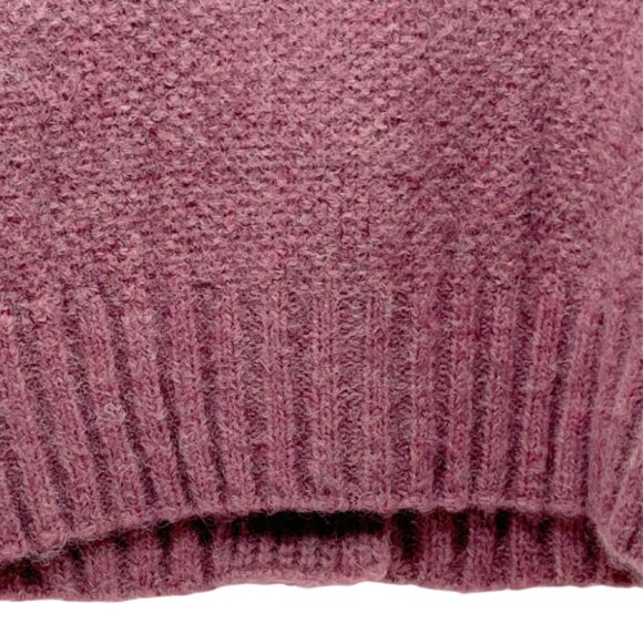 Anthropologie Self Contrast NWT XS Mock Neck Cable Knit Oversized Sweater Mauve - Picture 7 of 9